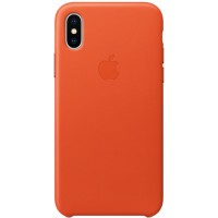 Клип-кейс Apple Leather Case для iPhone X (оранжевый)